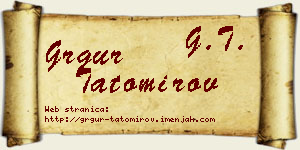 Grgur Tatomirov vizit kartica